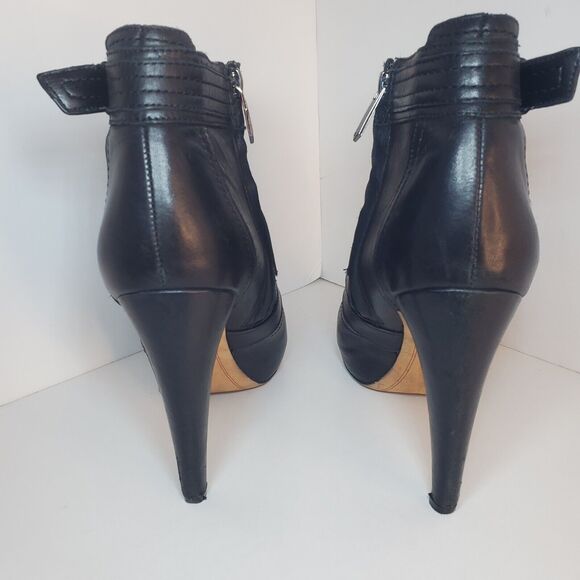 Sam Edelman Boots Womens Sz 9 Kenley High Heels Ankle Booties Black Leather Zip - Picture 6 of 13